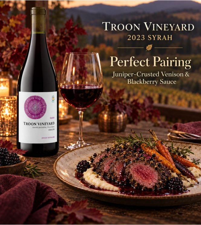 Juniper-Crusted Venison & Blackberry Sauce — Food Pairing