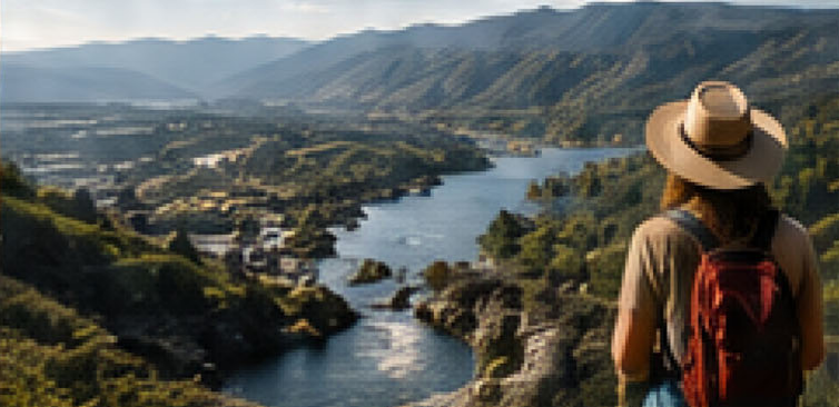 Hiker overlooking the Rogue River valley
